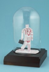 doctor sculpture made from business cards
