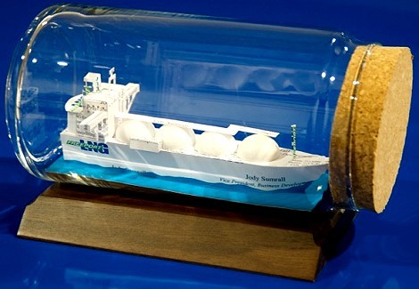 LNG ship made from business cards