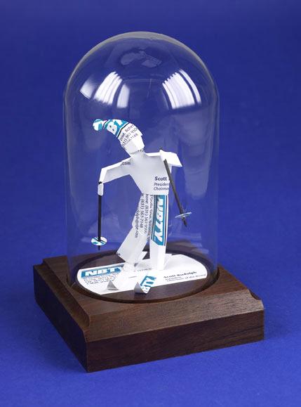 downhill skier gift sculpture